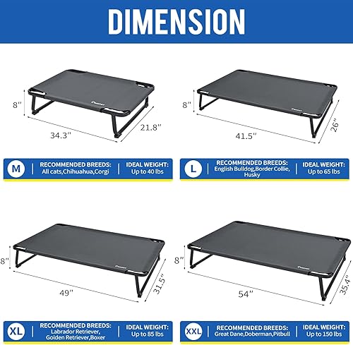 Miniatura 7 de Cama elevada para perro, cama elevada para perros al aire libre, cama elevada para mascotas, camas impermeables para mascotas, cunas estables y