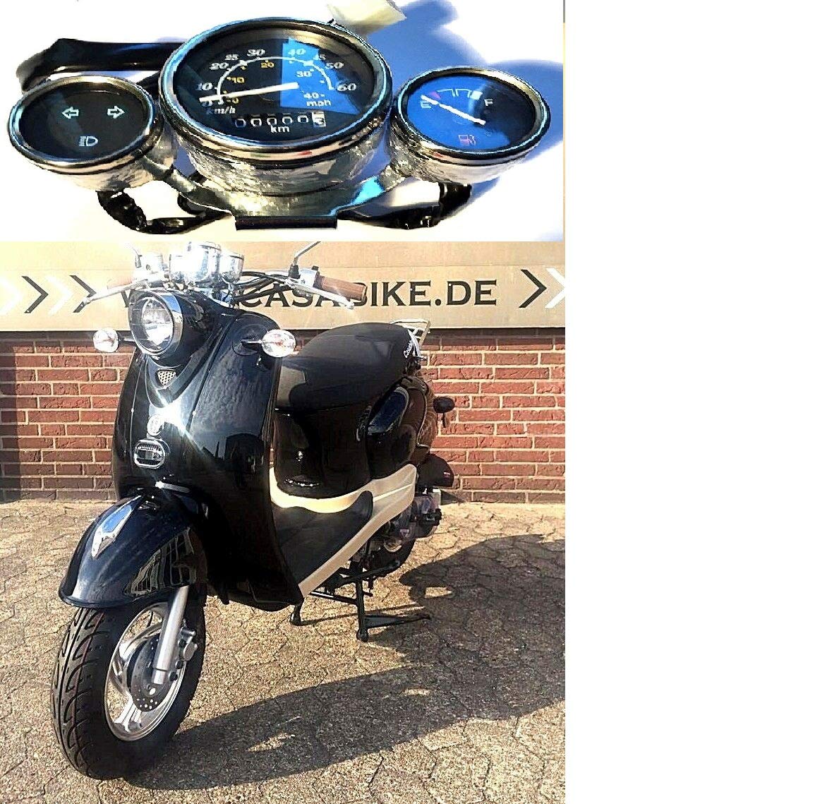 Roller Tacho Komplett 50 ccm ZN50QT-A Tachometer Motorroller Znen Alpha Motor Benzhou Casabike Nova Minime Ravenna City Star Retro Star Bondini Venus Fosti Minimoto Venti