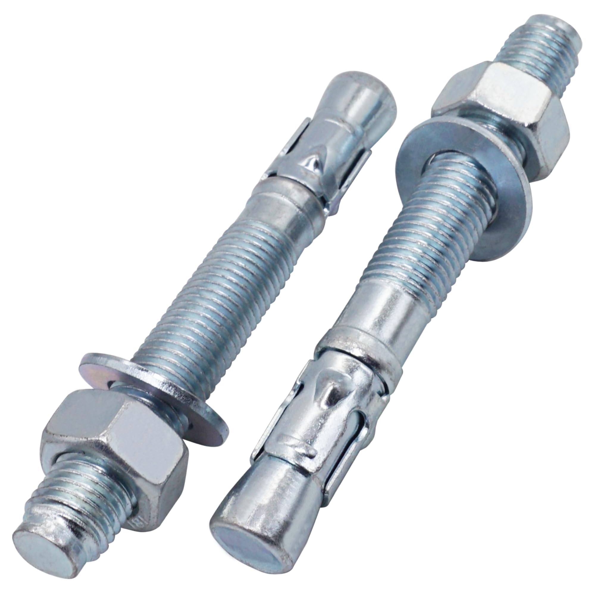 Skir'co (2 Pcs) Zinc Plated Wedge Anchors M20 X 160 Mm, Metal Dowels, Anchor Bolt, Masonry Anchors, Concrete Anchor