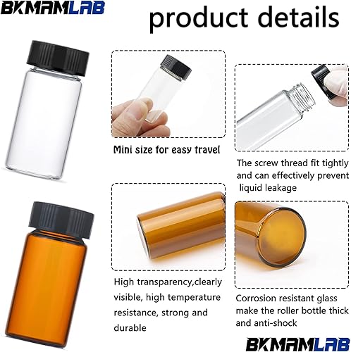 Miniatura 6 de Frascos de vidrio pequeños transparentes de 1.0 fl oz con tapones de rosca (30 piezas)