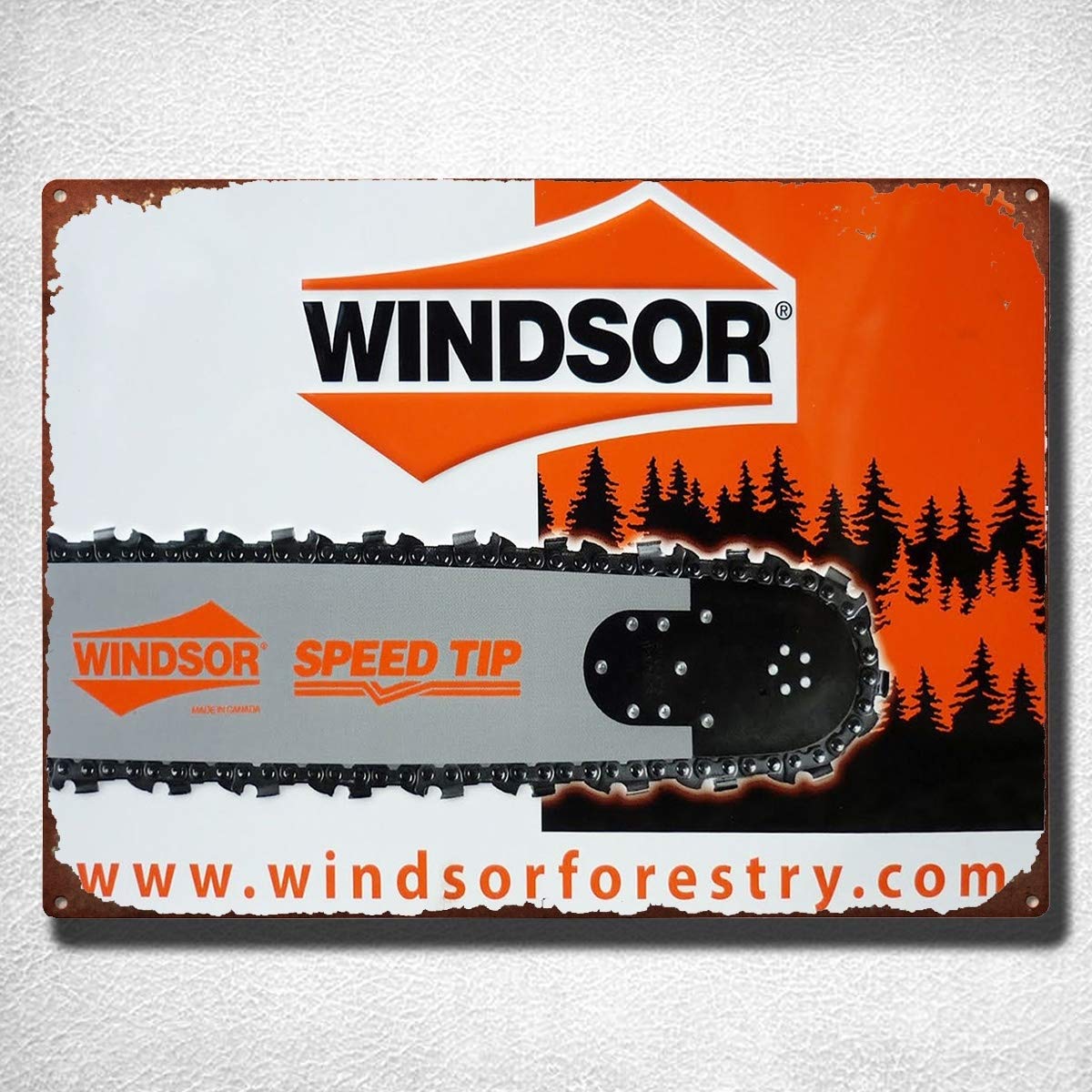 Windsor Chain Saws Vintage Rustic Retro Vintage Tin Sign Vintage Metal Tin Sign 8X12 Inches