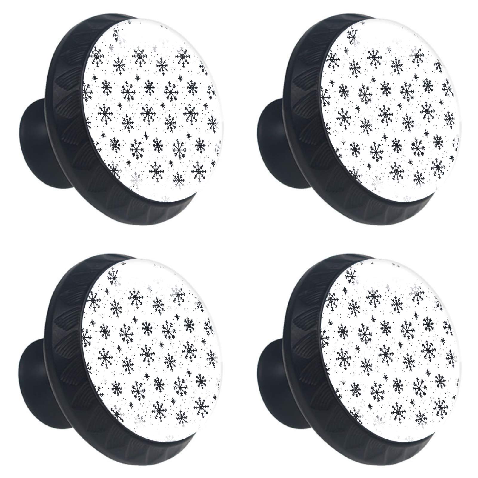 Bouton de tiroir en cristal flocon de neige de Noël déco meuble x4