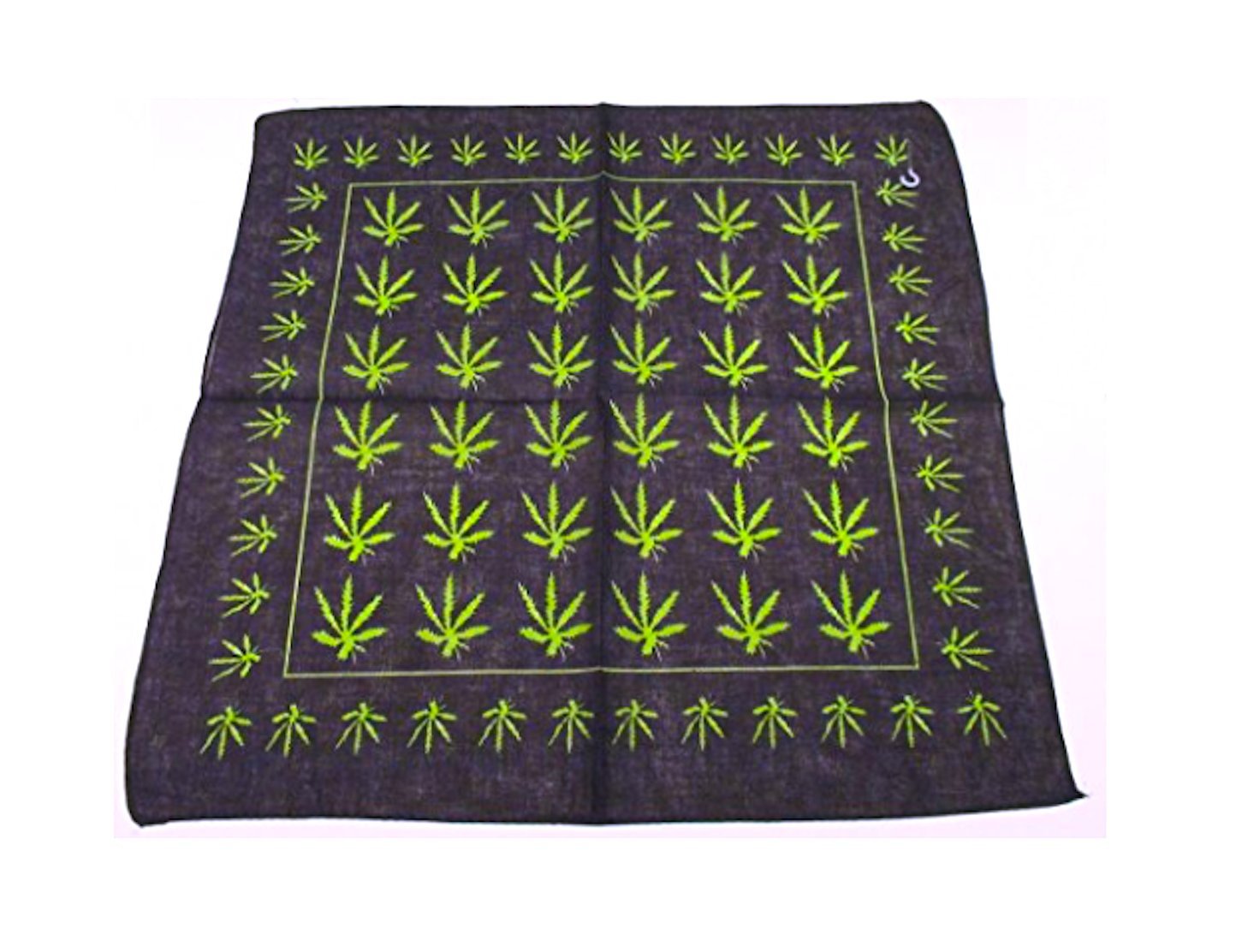 Weed Lovers Black Marijuana Hemp Leaf Logo 420 Weed Bandana