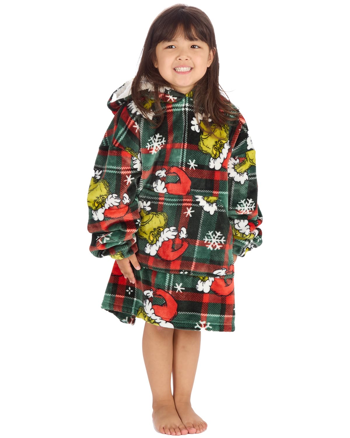 Undercover Infants Grinch Fleece Hoodie 18C1006 Green Check