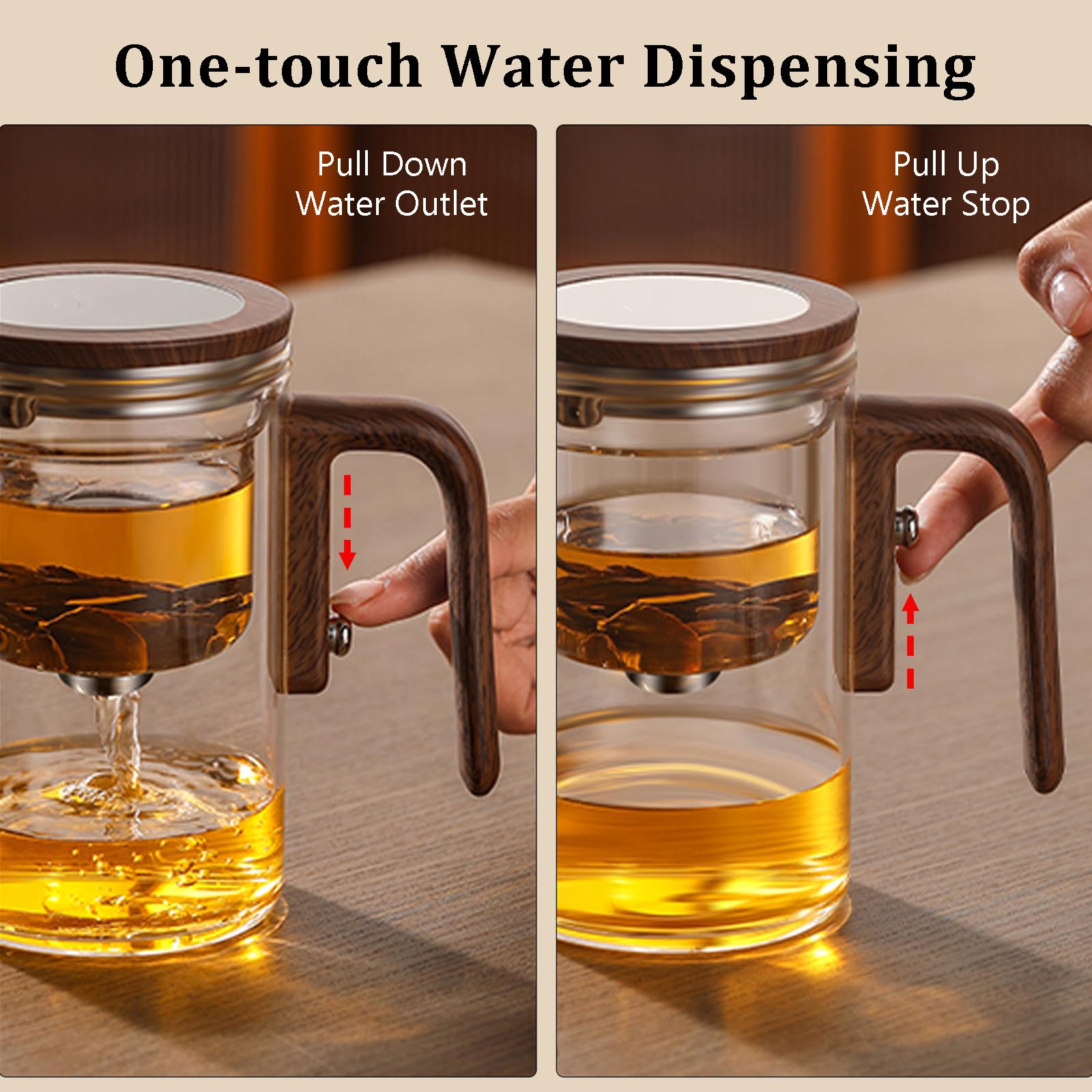 Enchant Tea Pot - 800 ml/27.1 oz Magic Witchcraft Enchanted Glass Teapot with Long Spout, Strainer, Wooden Handle, Magnetic Water Separation Design, for Loose Leaf, Flower & Herbal Teas: Enchanti Tea Pot - 600ml/20.3oz Witchcraft Magic Glass Teapot, Magnetic Water Separation Design, Borosilicate Infuser Pot with Strainer for Loose Leaf & Herbal Teas, Ideal for Tea Maker