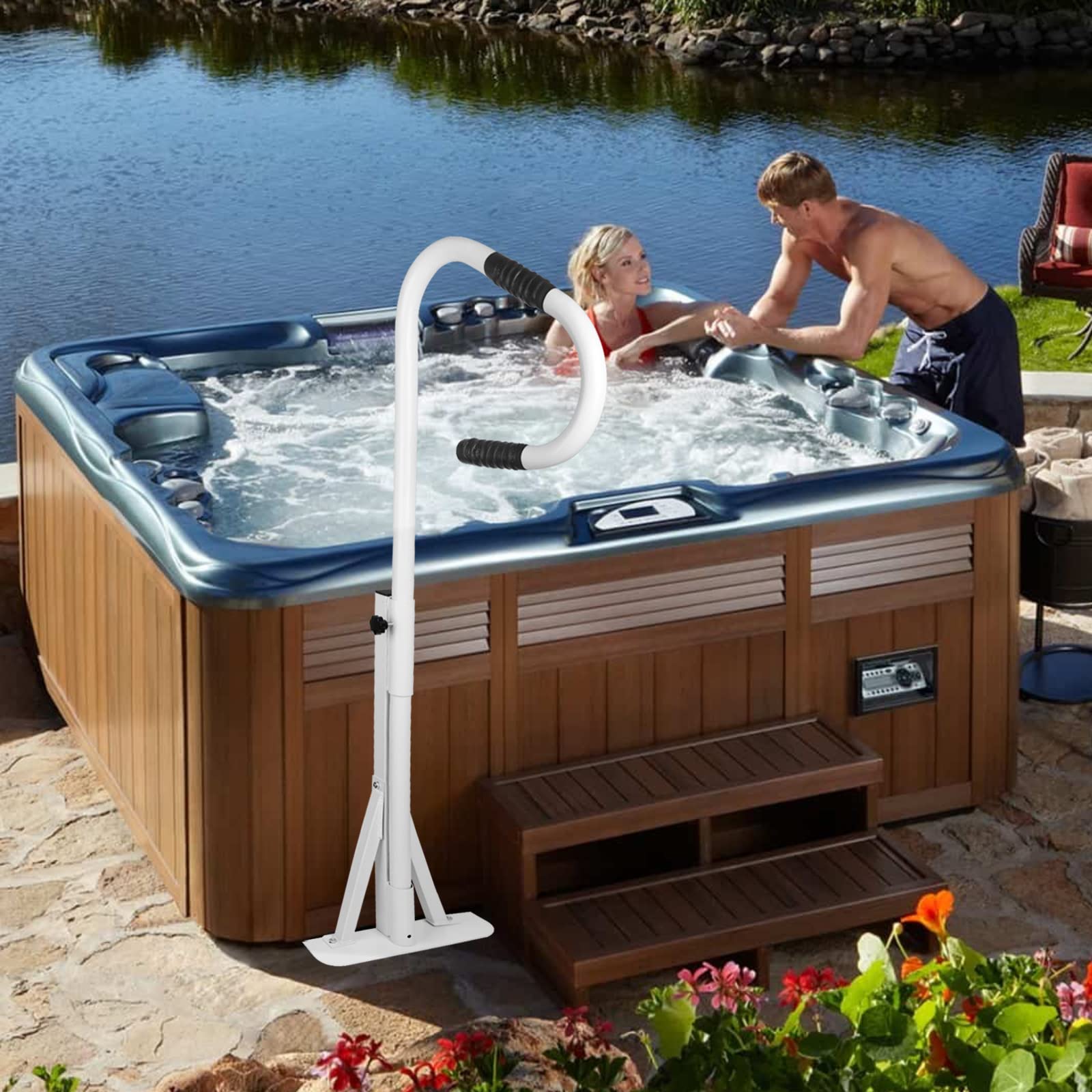 UNKLE METAL Hot Tub Handrail 700 lbs Load Spa Side Handrail 58" Spa