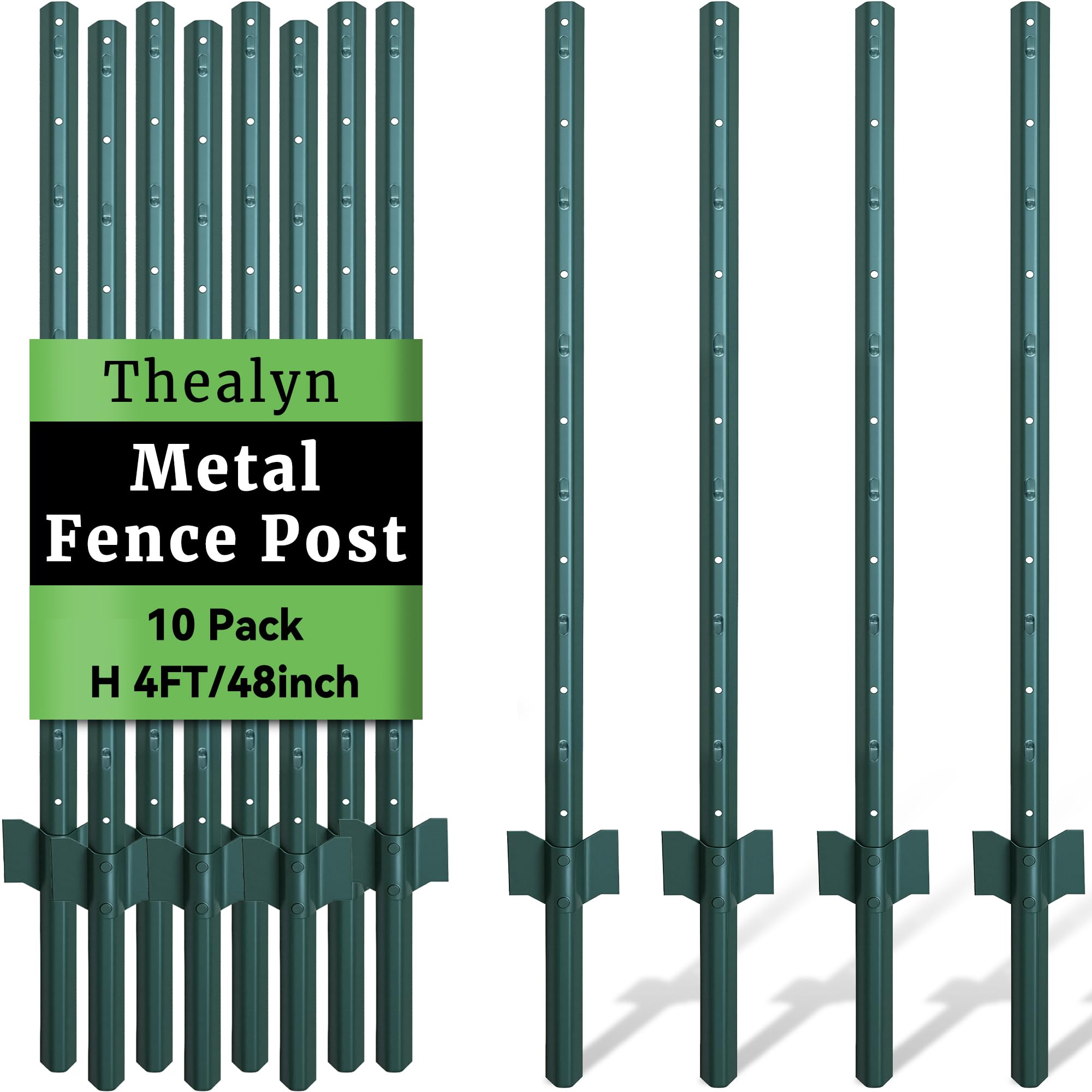 Photo 1 of Thealyn 4ft Metal Fence Posts (10 Pack)