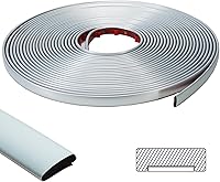 Vista 9 de Moldura para Despegar y Pegar de 9.8 Pies, Moldura de Pared Flexible Autoadhesiva para Bordes, Marcos, Ventanas, Salpicadero y Zócalos, Tira Negro