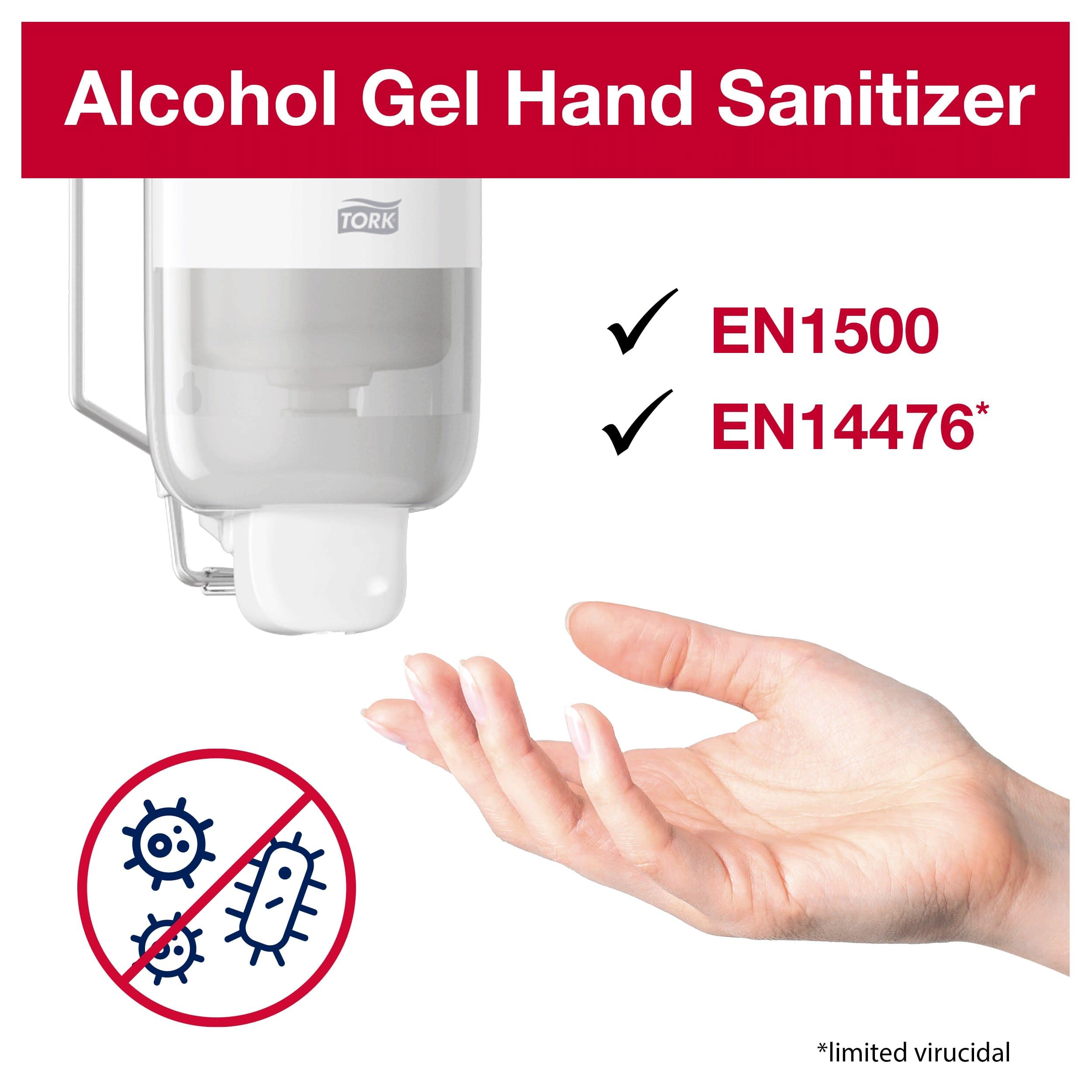 Tork Feuchtigkeitsspendendes Salubrin Händedesinfektionsgel Nachfüllmaterial S1, 6 × 1000 ml, 910103