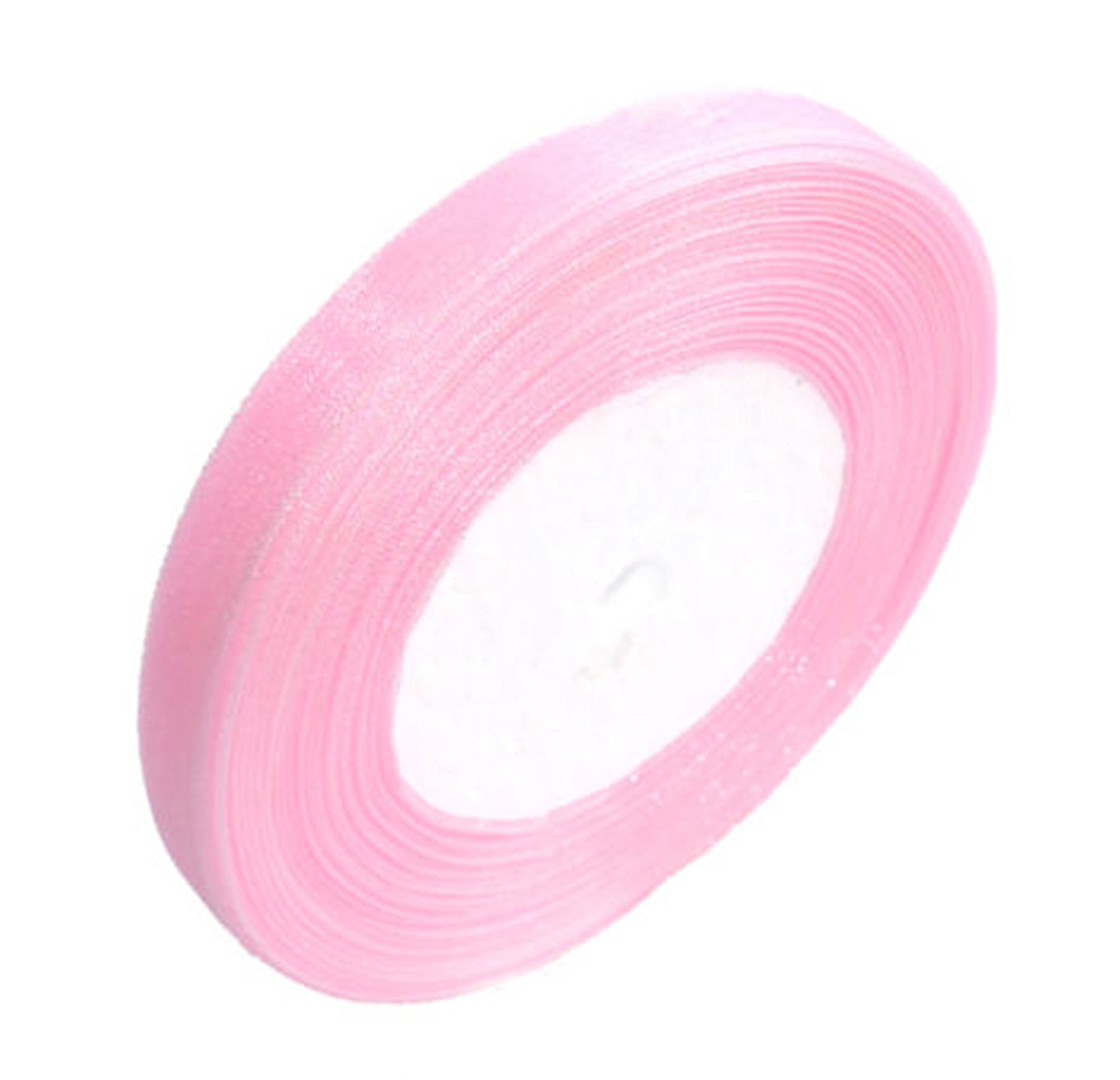 Gcs London Pink Organza Ribbon 10Mm (3/8 Inch) Wide, 44 Meters Ribbon For Gifts Wrap Sew Party, Decorations Events Dress Wedding Christmas Crafts, Bows Car Balloons Diy, Bouquets, Easter (Pink)