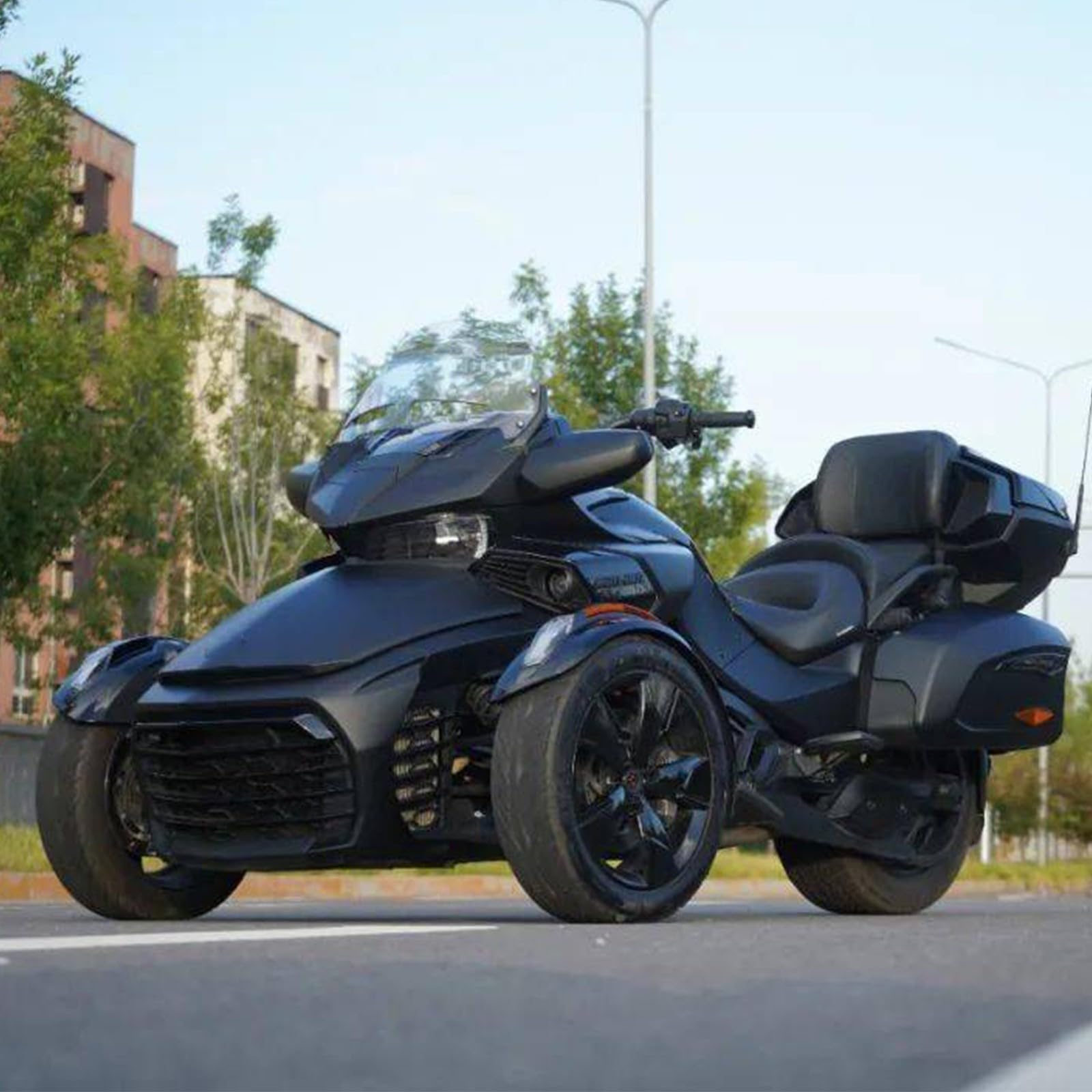 Tylny bagażnik motocyklowy, matowy, czarny, ze stopu aluminium, kompatybilny z Can Am Spyder F3-T F3 Limited 2017-2024 RT 2020-2024