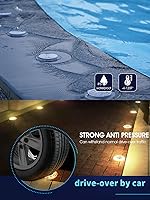 Vista 4 de Solar Dock Lights, Bright Disc LED Outdoor Waterproof, Anti-Slip & Anti-Trip Flat Low Profile for Marine, Deck, Ground, Pool, Pier, Pathway, Step