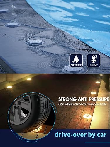 Miniatura 4 de Luces solares para muelle, disco LED súper brillante para exteriores, impermeables, antideslizantes y antitropiezos, perfil bajo para marina,