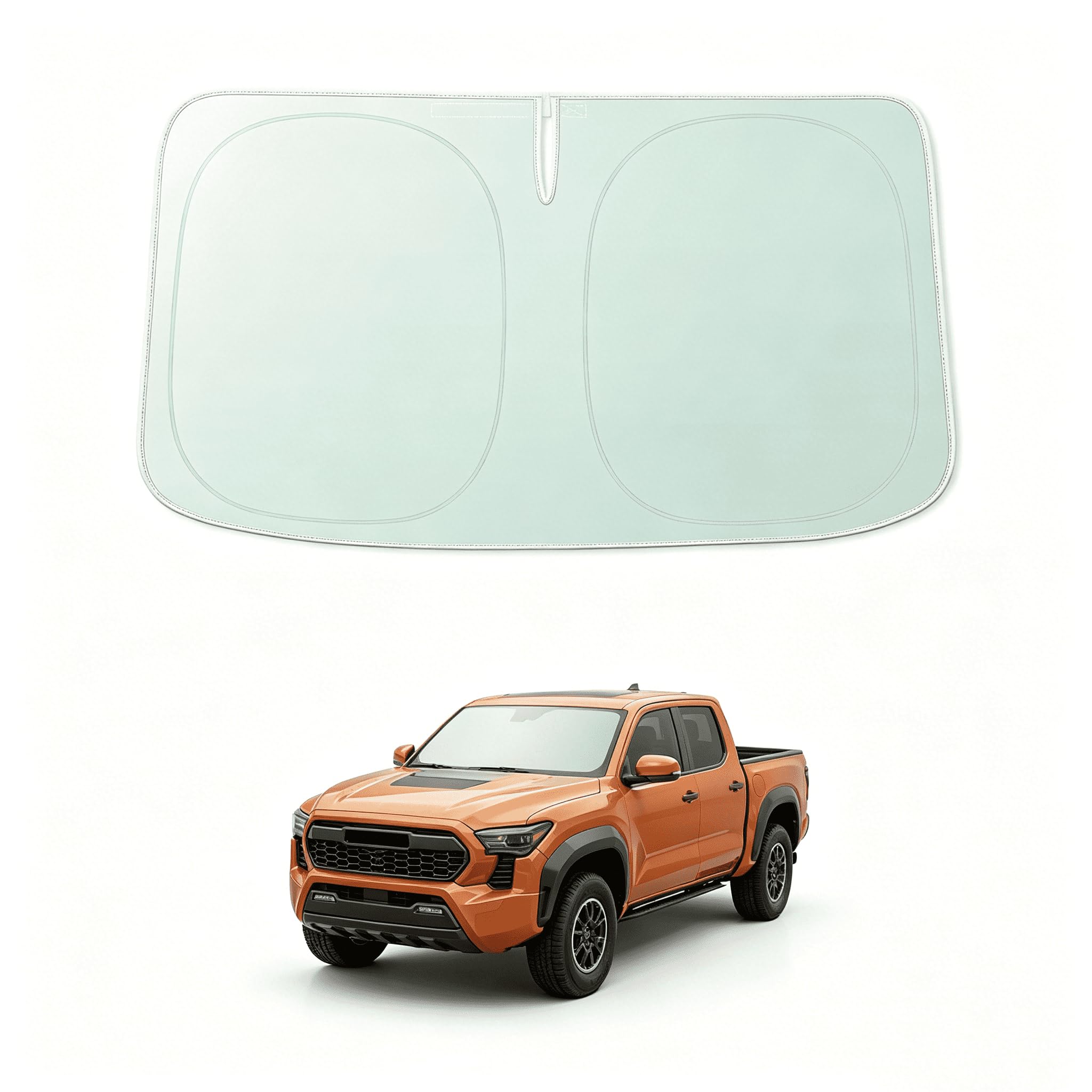 WOLFBOX Foldable Car Windshield Sun Shade, Maximum UV & Heat Shield Front Window Sunshade Visor Protector Universal Fit for SUVs Trucks Sedans (69''x35'')
