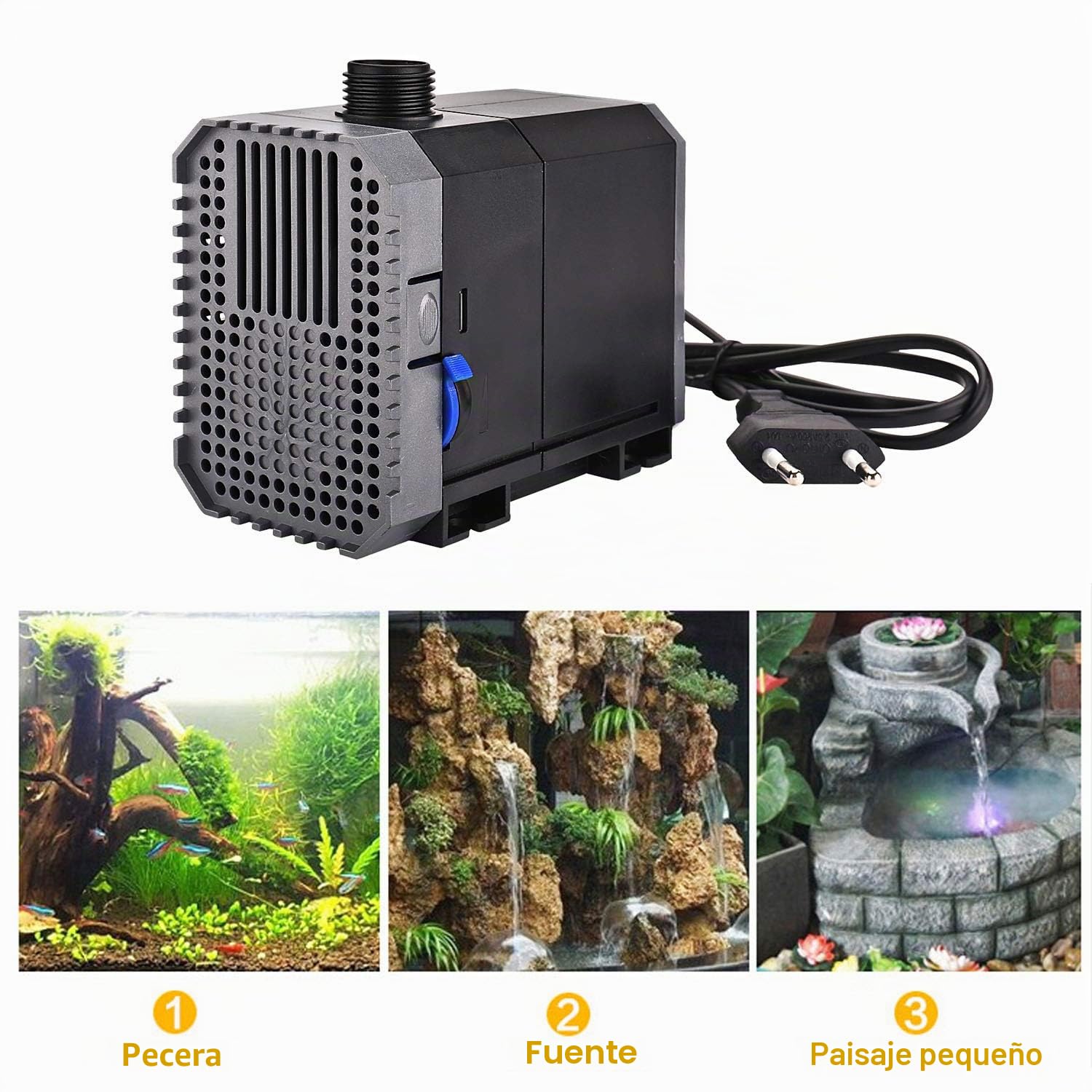 Bomba Sumergible para Pecera o Acuario,SUNSUN CHJ-2000 35W 2000L/h, Submersible Pump Fish Tank de Agua Sumergible, Acuario, Water Strider AC220-240V Acuario Fuentes Estanque Sistemas Hidropónicos
