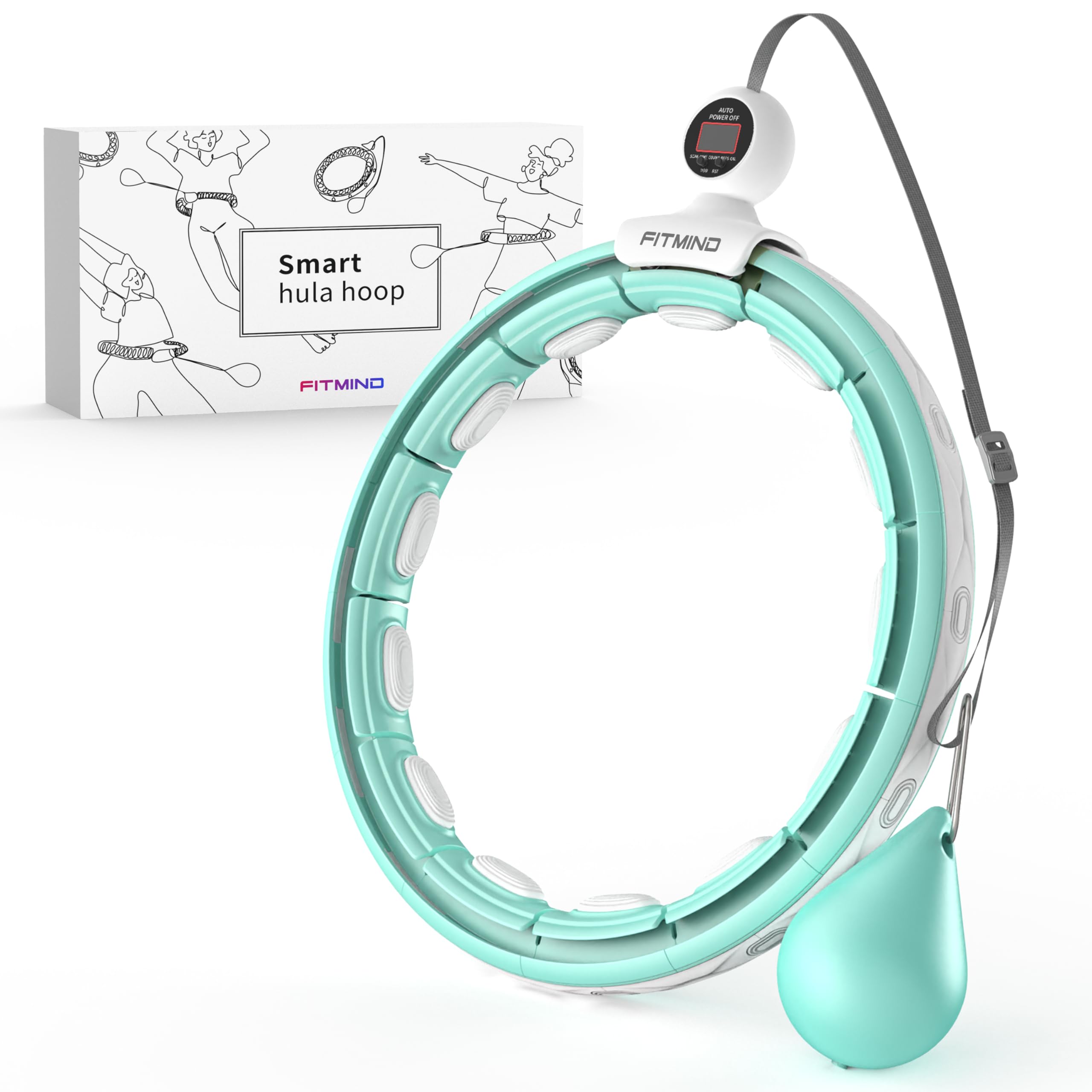 Hula Hoop Fitness Dimagrante - Hula Hoop con Contacalorie e Peso, Non Cade, Dimensioni Regolabili in 16 sezioni per Adatto a Bambini e Principianti