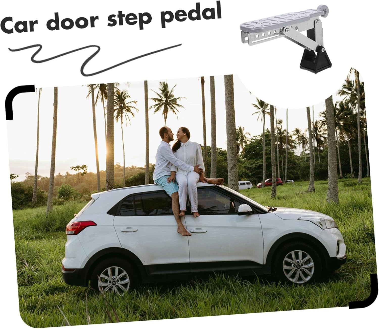 Ciieeo Vehicle Step Roof Pedal Car Door Step for Trucks and Suvs Easy Installation Versatile Accessory for Roof Racks and Cargo
