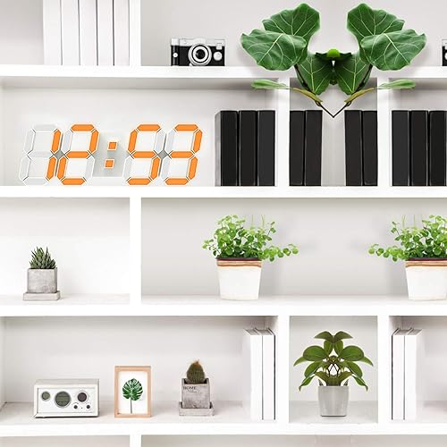 Vista 16 de EDUP HOME - Reloj despertador de escritorio digital 3D con luz Led de 9.7 pulgadas, control remoto, brillo automático y ajustable, muestra el tiempo