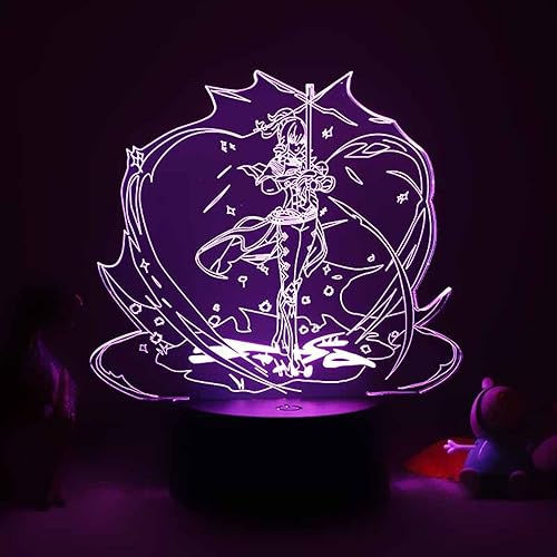 Miniatura 2 de GBUSCH Acrylic Led Lamp Game Genshin Impact Figure for Room Decor Kids Birthday Gift Genshin Impact