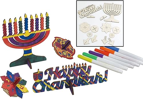 Miniatura 2 de Judaica Place Kit de manualidades de madera de Janucá - Diseña el tuyo