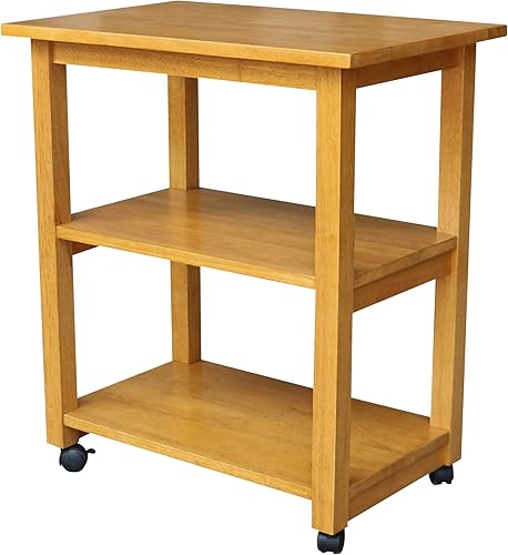 International Concepts - Carrito mediano para microondas, color roble