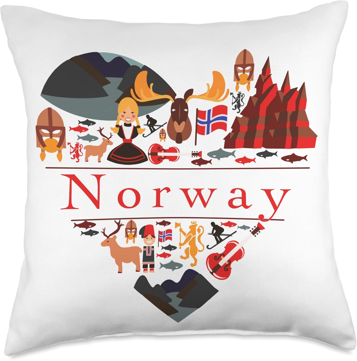 Norwegian Gift Norway Viking Throw Pillow