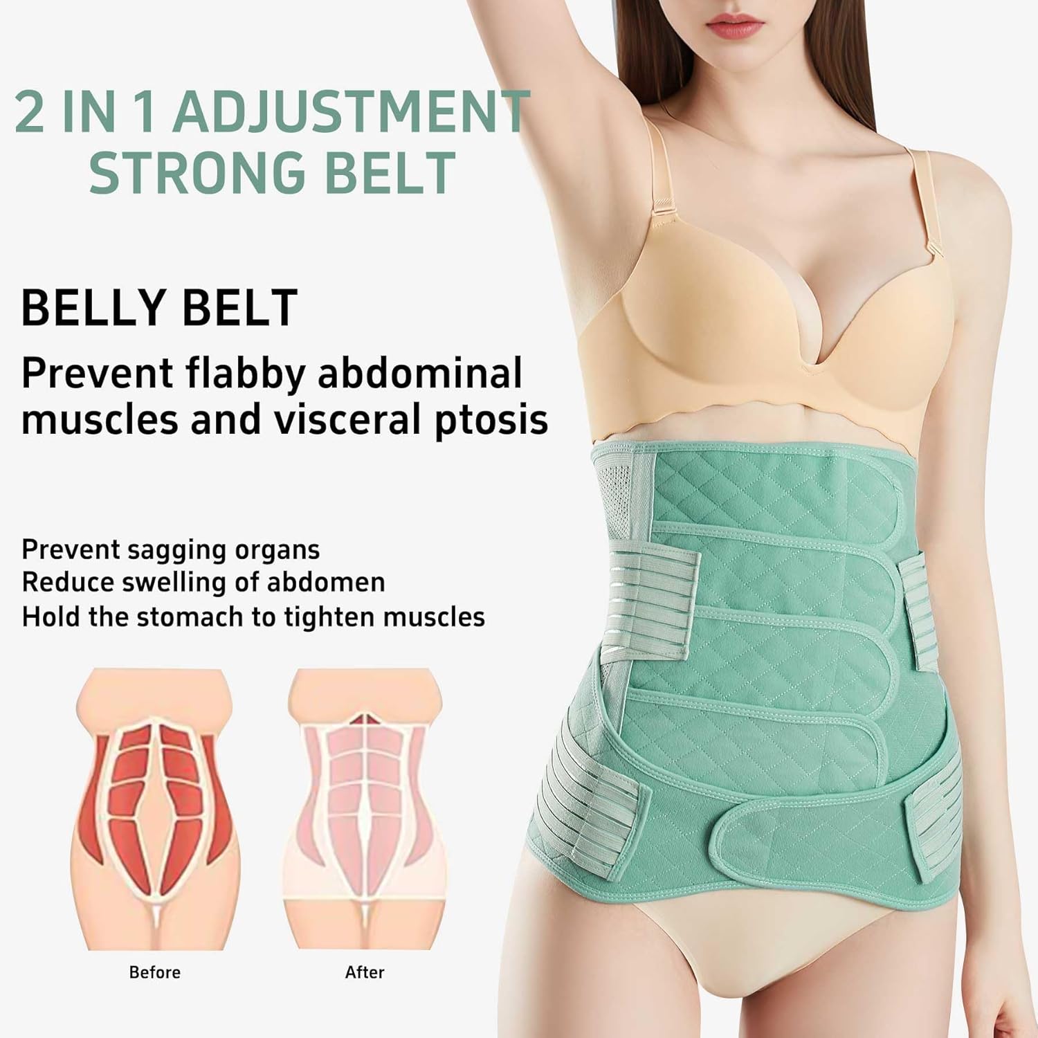 Postpartum Belly Band for Pregnant Women C Section Recovery Must Haves Belly Belt Stomach Binder Abdominal Compression