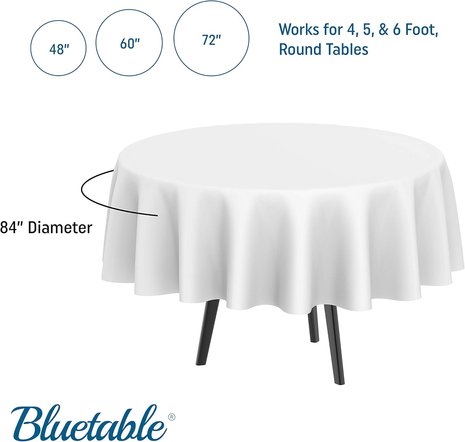 White Plastic Tablecloth Disposable () Bulk - Ultra Heavy Duty Rec