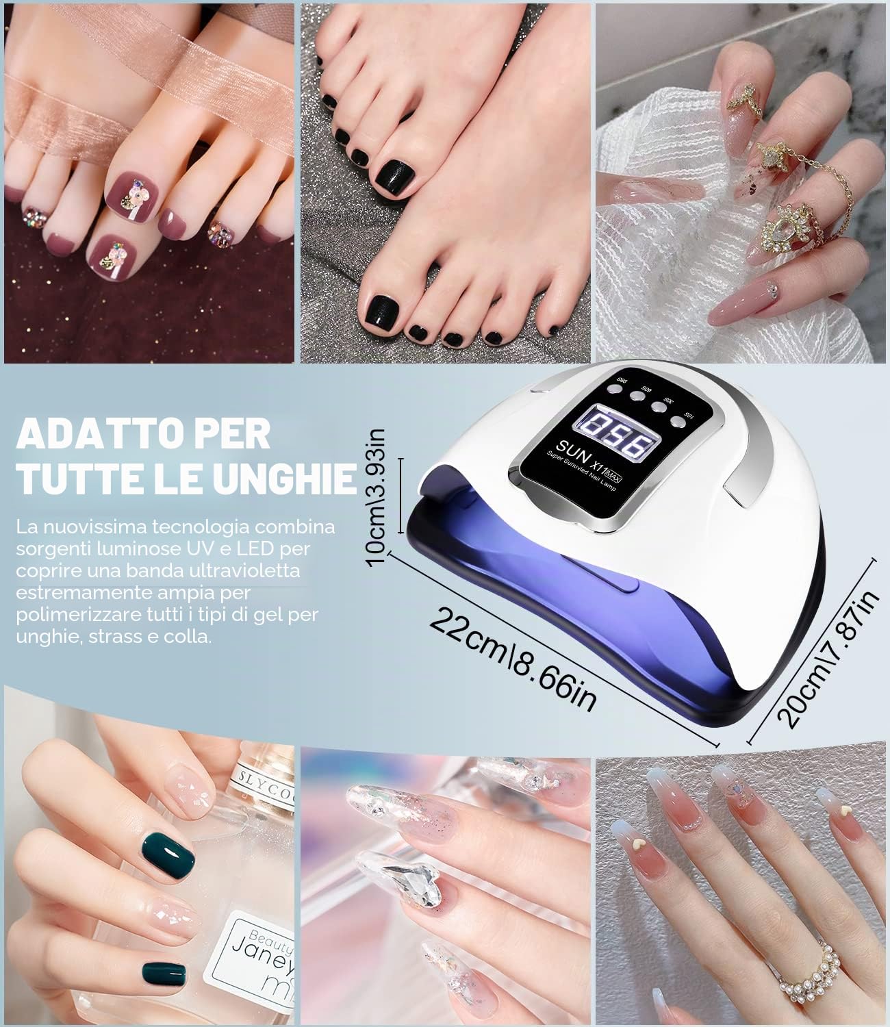 Lampada UV LED Unghie, 280W Professionale 66 sfere di lampada a LEDs, Semipermanente Curare Rapidamente Pedicure Fornetto per Tutti i Smalti, Automatico Sensore per Manicure a Casa e in Salone