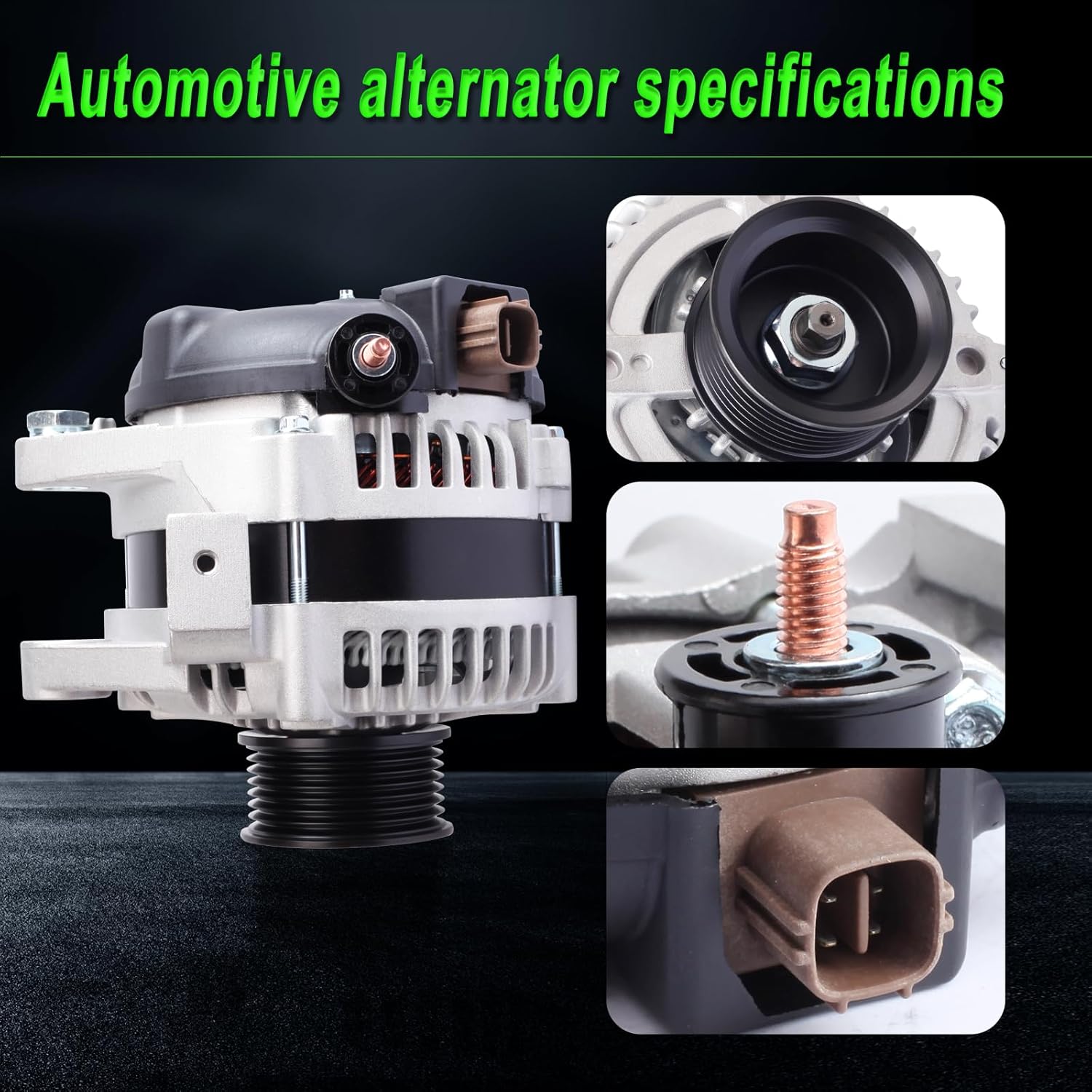 Alternator Compatible with 2005-2010 Scion TC 2004-2006 Camry 2004-2007 Highlander 2004-2008 Solara 2.4L L4 Replace for 11034 1042103880 270600H100 40052528