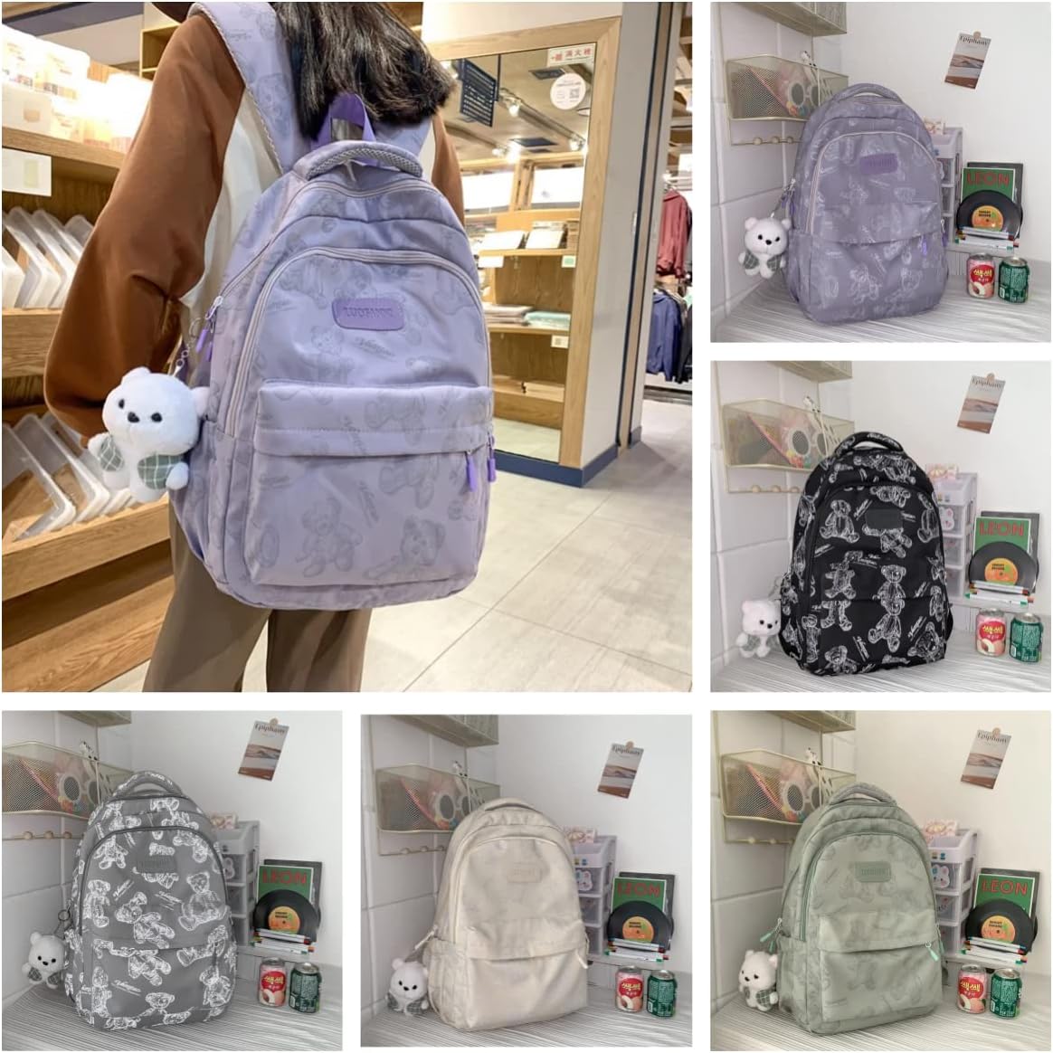 Aesthetic Leisure Fashion Lightweight Outdoor Travel Backpack for Unisex Men and Women (Purple)