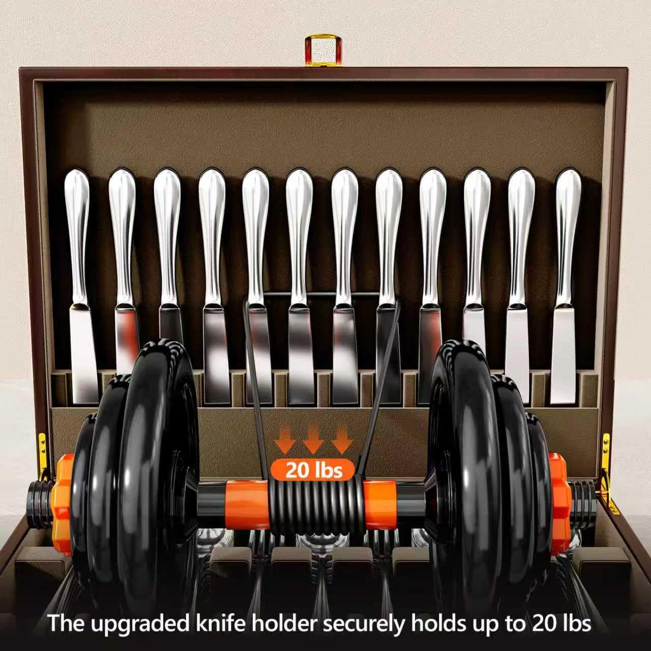 Walnut Wood Silverware Storage Box,Silverware Case Flatware Chest with Felt Lined,Flatware Storage Box for 12 sets of Utensils,Silverware Chest without Silverware,Silverware Organizer with Lid