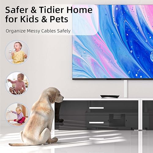 Miniatura 8 de Delamu Ocultador de cable de TV de 34 pulgadas, cubiertas de cable para cables en la pared, ocultadores de cables pintables, cubiertas de alambre