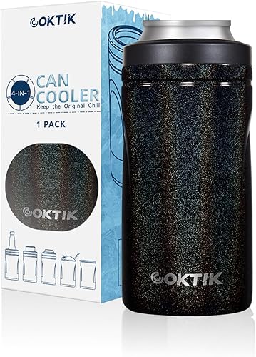 COKTIK Doublae - Enfriador de latas aislado 5 en 1, enfriador de latas delgado de pared para latas regulares o delgadas de 12 onzas y botella de