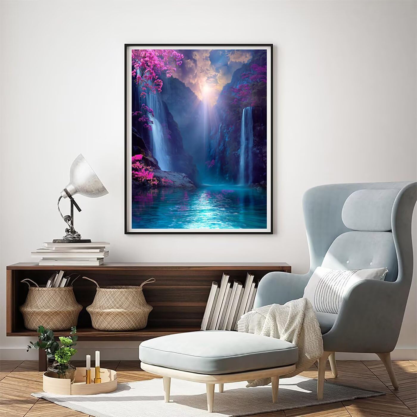Landschaft Berg Malen Nach Zahlen Erwachsene, Paint by Numbers Adult Anfänger Kreativ Set für, Heimwerk Malen Nach Zahlen Kinder, Pinsel und 36 Acrylfarbe Als, für Deko Wohnzimmer 60 x 80 cm BJHWK754