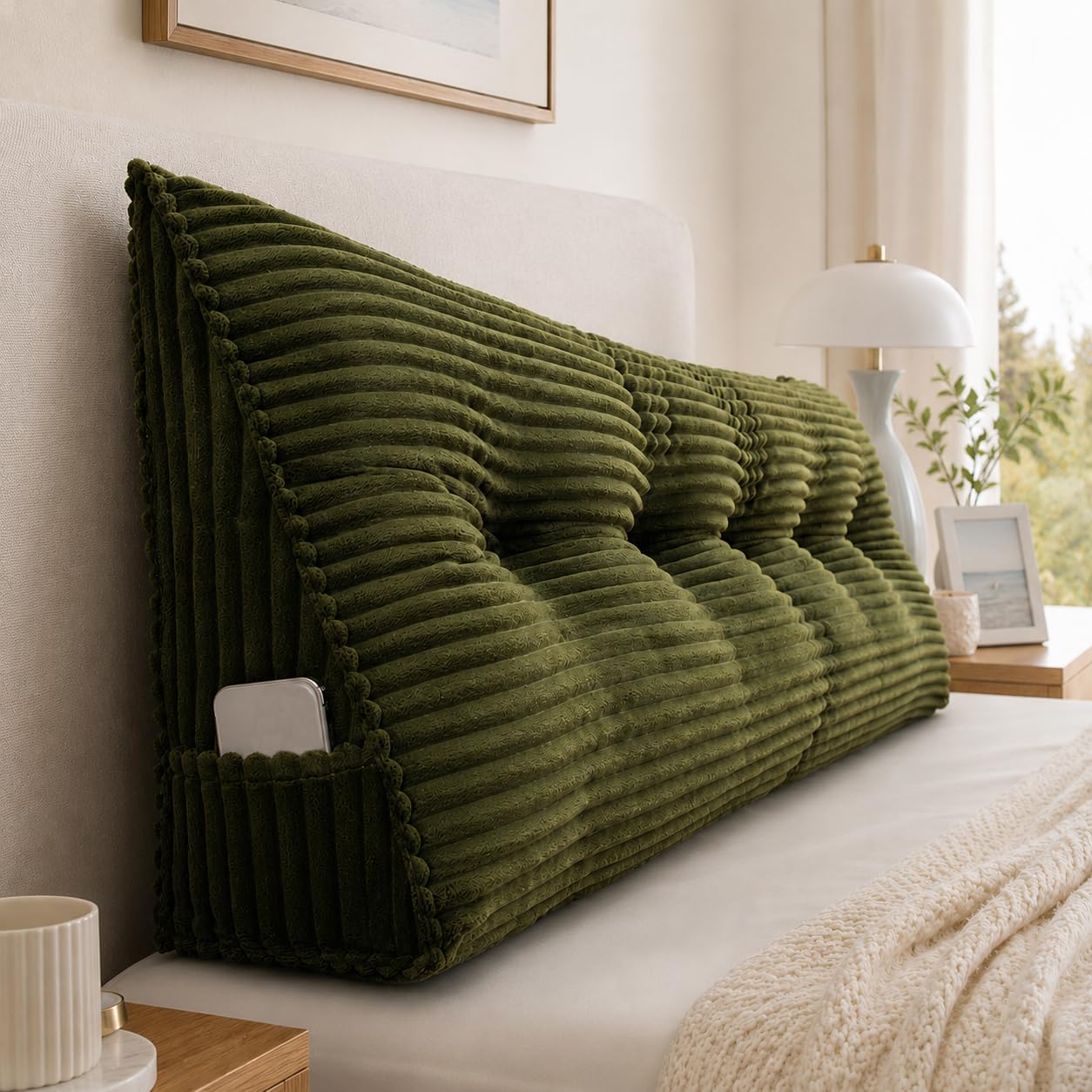 AZMAHT Wedge Reading Pillow Back Support Cushion Large Headboard Lumbar Rest