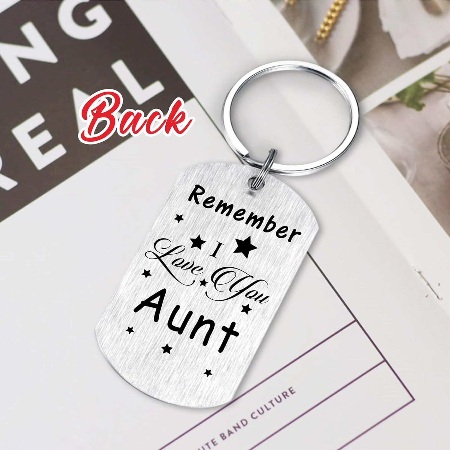 Resdink Aunt Gifts for Women, I Love My Favorite Auntie Birthday Keychain, Aunt Present for Mothers Day - Image 5