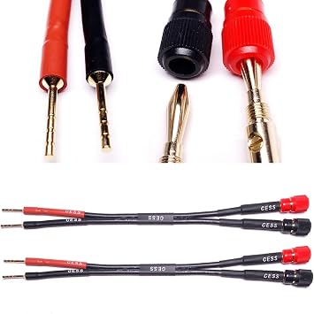 CNCESS Banana Jack Binding Post to Pin Type Plug Adapter, 2-Pack | Screw Type Banana Cables