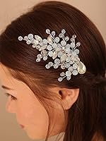 Vista 7 de Kercisbeauty Pinza de pelo verde esmeralda para novias, dama de honor, boda, joyería para el cabello con cristal elegante pieza de pelo para mujeres