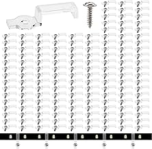 VooGenzek 150 Pieces 10mm Mounting Clip LED Strip Light Fixing Clips LED Mounting Bracket Clip with Screws for 10mm Wide Light Strip (Transparent)
