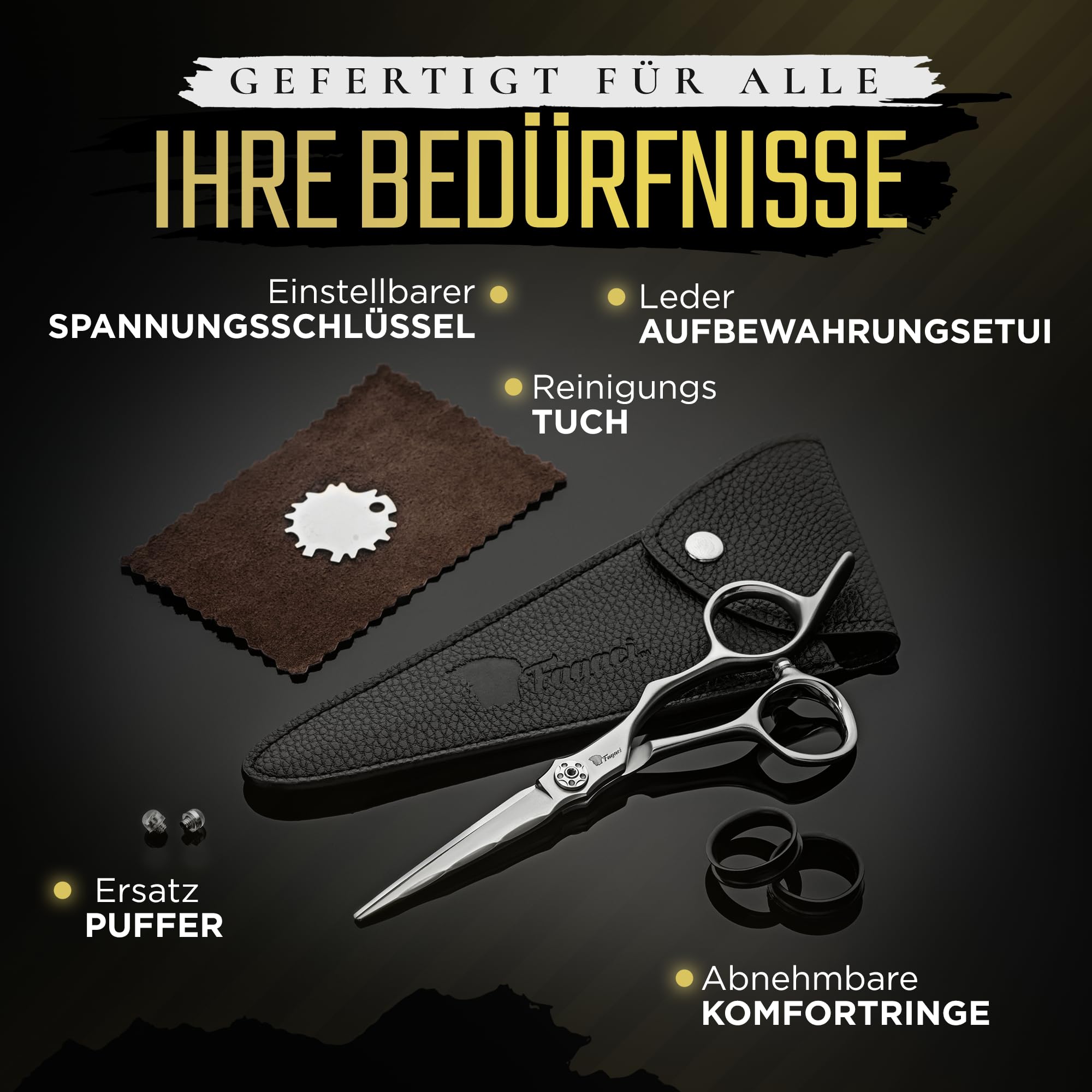 Fagaci Haarschneideschere 5.5" Japanischer Stahl für Ultrapräzise Schnitte, Haarschere mit Rasiermesserscharfen Klingen, Friseurschere Profi, Schere Haare Schneiden Extrem Langlebig, Frisörenschere