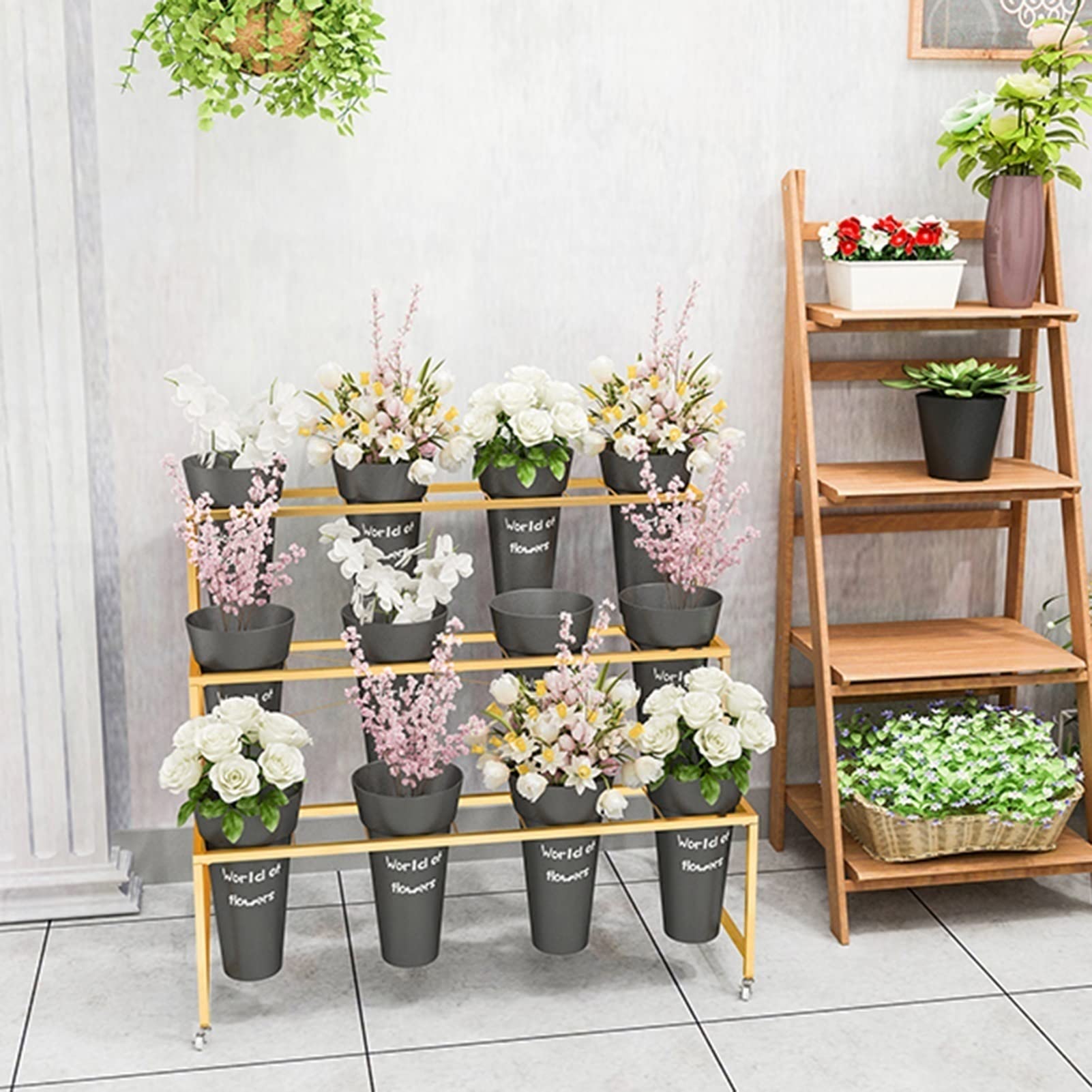 Amazon.co.jp: フラワーポットホルダー 収納オーガナイザーラック