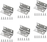 Piutouyar 6-Pack 1-Inch Mini Butt Hinges - 304 Stainless Steel Folding Craft Hinges with Screws for Cabinets, Boxes, Drawers & DIY