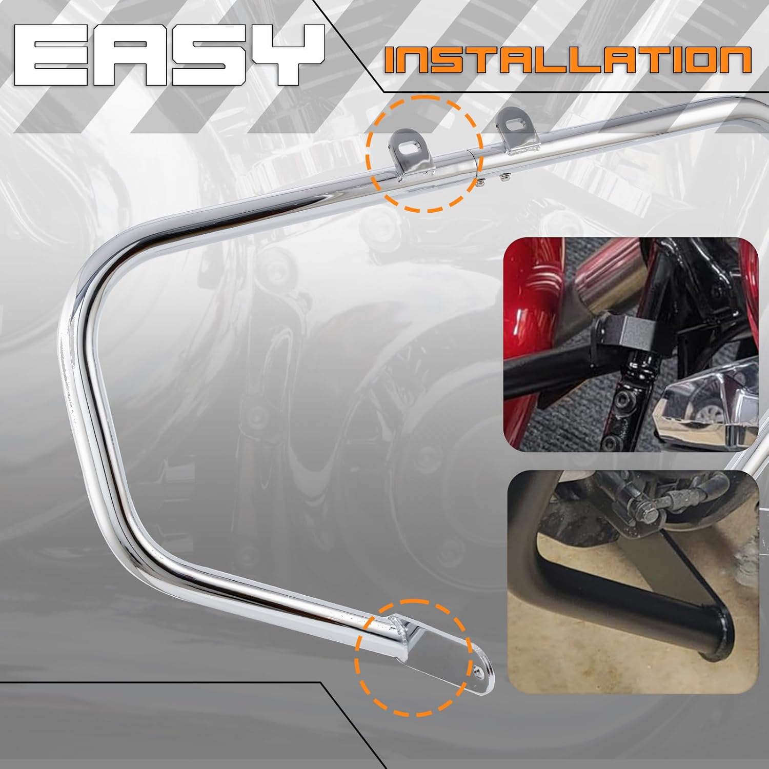 Crash Bar Classic Engine Guard Highway Freeway Bar Compatible with Yamaha V-Star Vstar XVS 950 XVS950 Tourer 09-17 (Chrome)