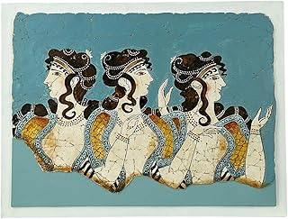 Generic Ladies in Blue Knossos Minoan Palace Crete Fresco Painting, 255485499506