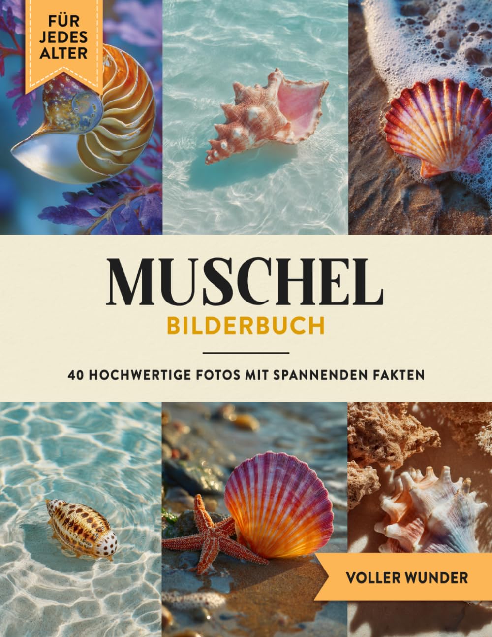 Muschel Bilderbuch: 40 Bilder & Fakten | Muschelbuch als Geschenk für Kinder & Erwachsene