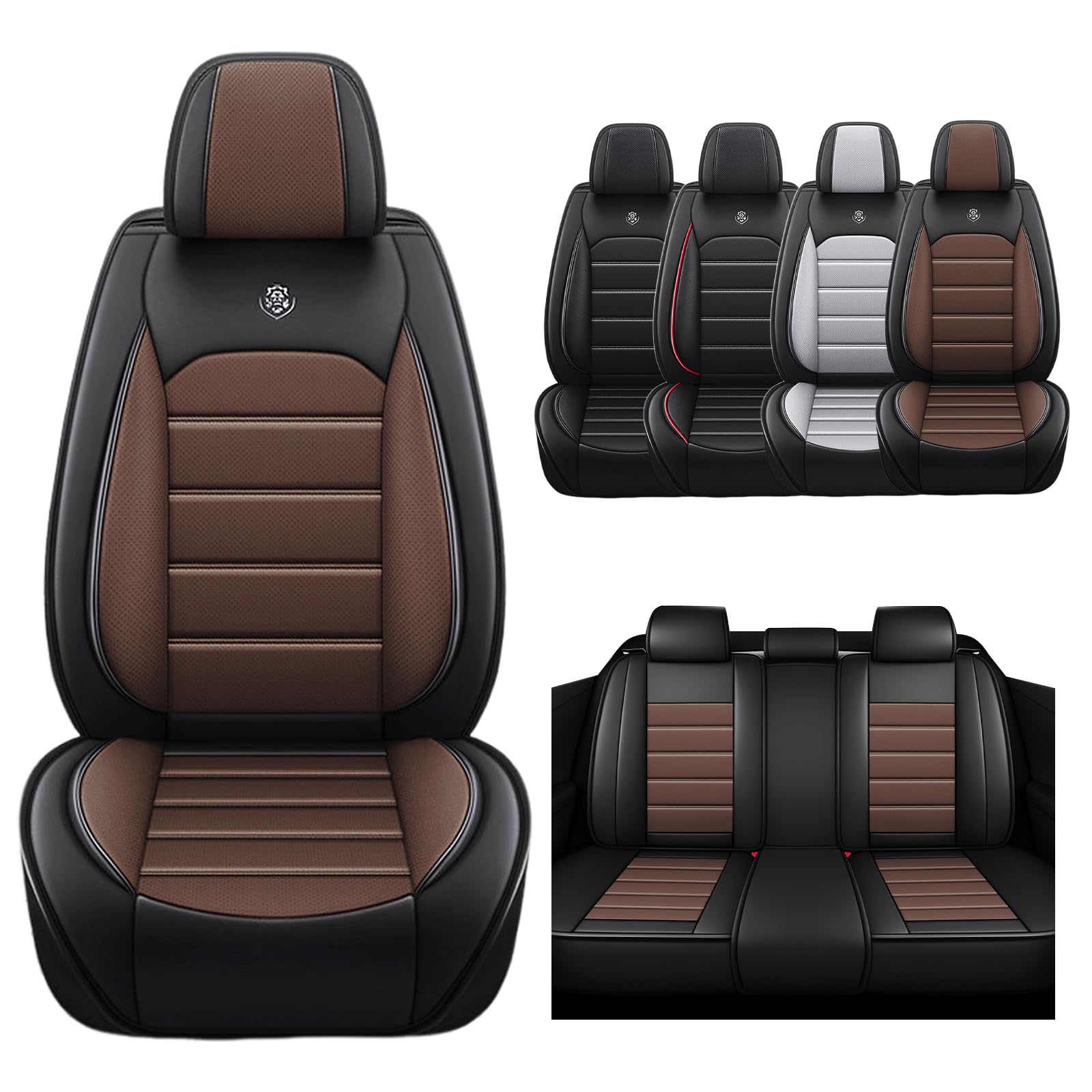 FASSME Car Seat Covers Fit for Gmc Yukon 1993-2023,5 Seats Custom Fit Leather Cover Protector Cushion,Automotive Vehicle Auto Interior Covers(Black