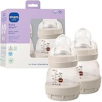 Vista 16 de MAM Biberón ventilado de cuello ancho anticólicos de fácil arranque de 5 onzas, pezón de flujo lento, reduce los gases cólicos y el reflujo, fácil