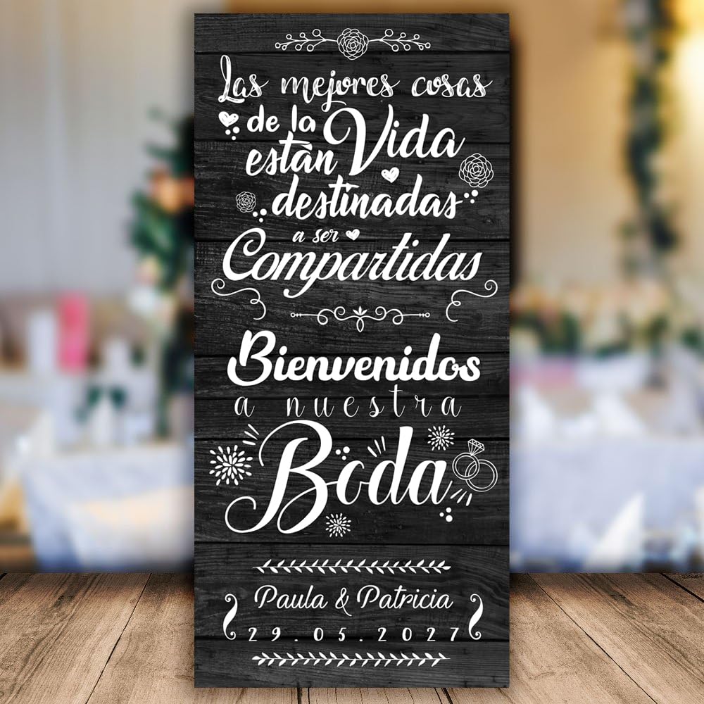 Decoración Boda | Cartel Boda Mejores Cosas | 70cm x 150cm