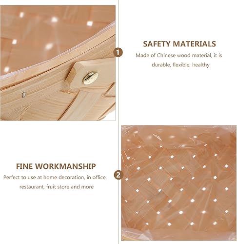 Miniatura 6 de Contenedor de almacenamiento de ratán, canasta hecha a mano de pastos marinos, cesta de almacenamiento tejida de madera, cesta de almacenamiento